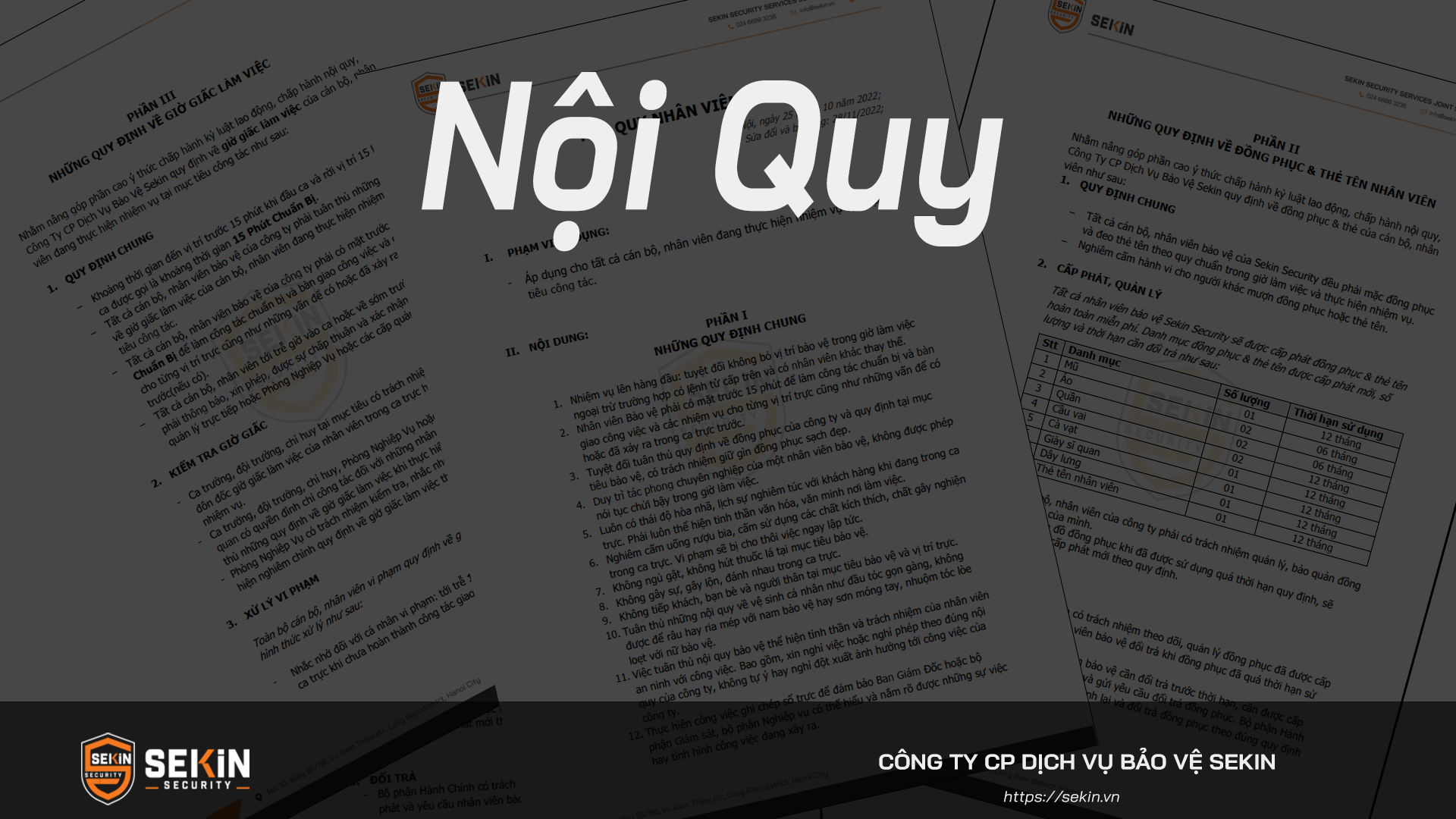 Nội Quy Của Công Ty Dịch Vụ Bảo Vệ