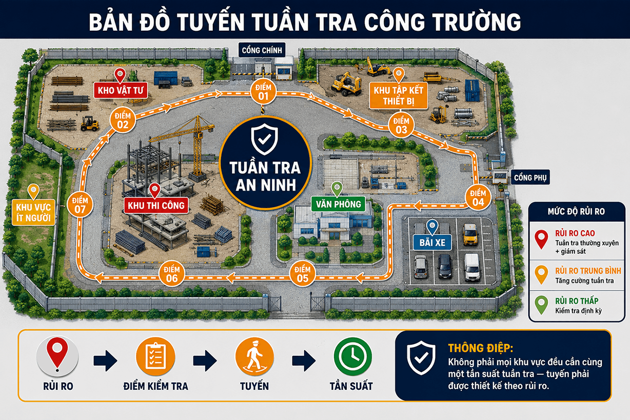SEKIN - Bản đồ tuyến tuần tra công trường xây dựng